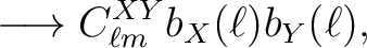 $\displaystyle \longrightarrow C^{XY}_{\ell m} b_{X}(\ell)b_{Y}(\ell),$